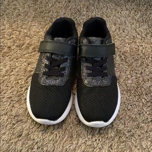 Girls Black Glitter Sneakers